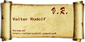 Valter Rudolf névjegykártya
